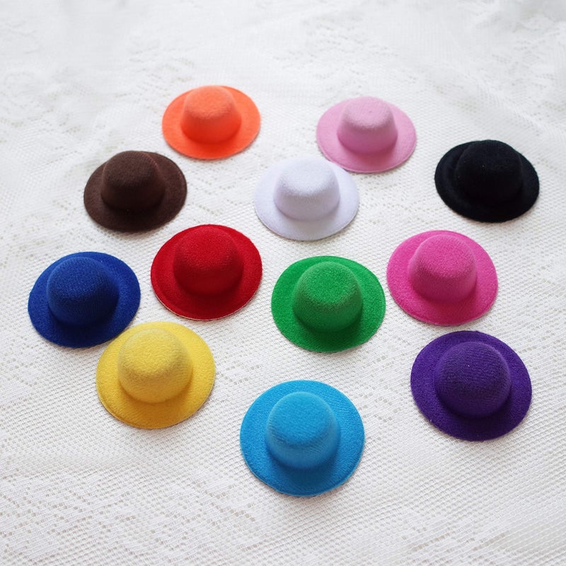 FOIBURELY 12 Colors Mini Formal Hats Miniature Doll Hats Hat for DIY Crafts Hair Accessories Decorate(2.3""/5.8cm) - Image 3